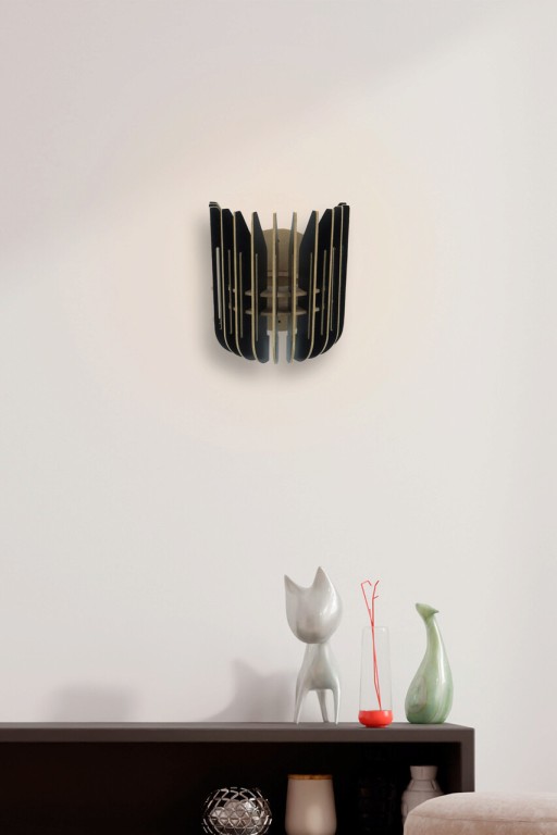 Aplica de perete, FullHouse, 390FLH2129, MDF  , Negru