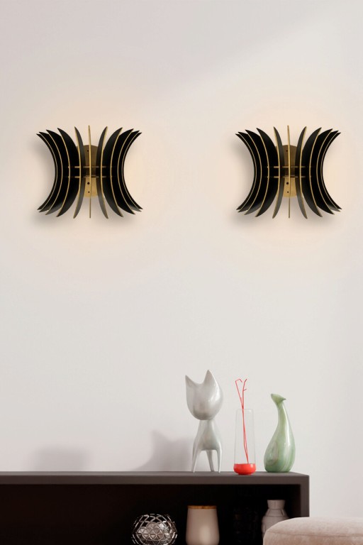Aplica de perete, FullHouse, 390FLH2106, MDF  , Negru