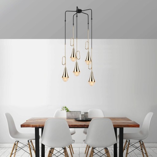 Lustra, Opviq, 892OPV1481, Metal, Negru
