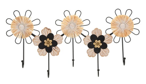 Cuier Flowery, Mauro Ferretti,  61 x 5.5 x 30.5 cm  , fier, maro/negru