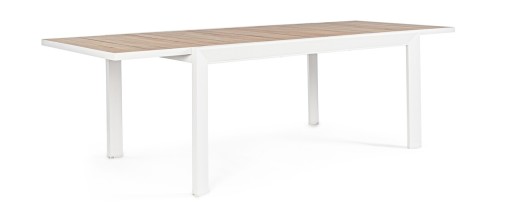 Masa extensibila pentru gradina Belmar, Bizzotto, 160-240 x 100 x 75 cm, aluminiu, alb