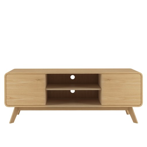 Masă TV în culoare naturală cu aspect de lemn de stejar 140x53 cm Cassie - Støraa