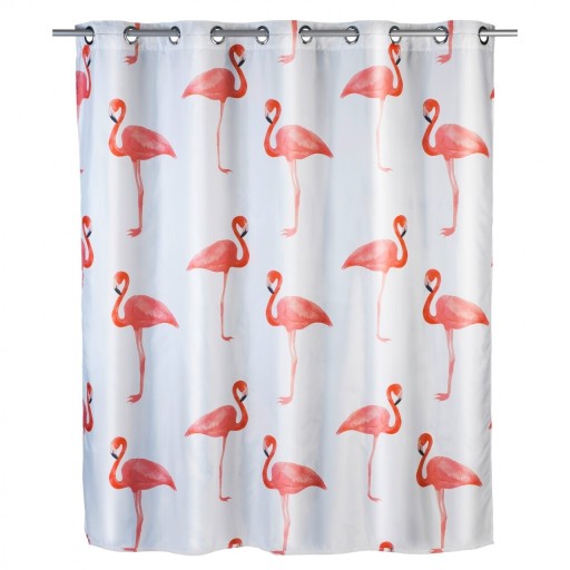 Perdea de dus Flex Flamingo, Wenko, 180x200 cm,  100% poliester, multicolor