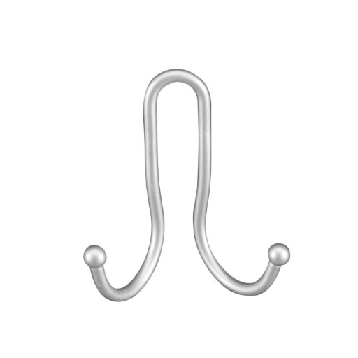Agatatoare dubla Viva, Metaltex, 7x9 cm,  metal/ invelis din polytherm, argintiu