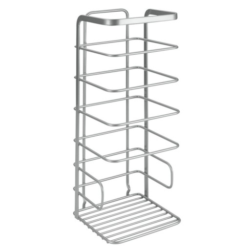 Suport pentru hartie igienica Viva, Metaltex, 13x13x34 cm,  metal/ invelis din polytherm, argintiu