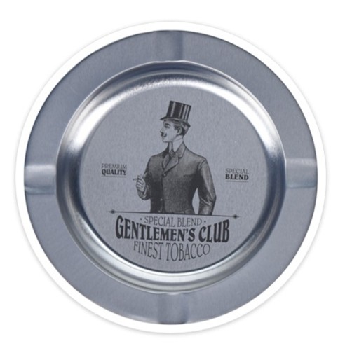 Scrumiera Gentlemen&#039;s club, Ø14 cm, metal, argintiu