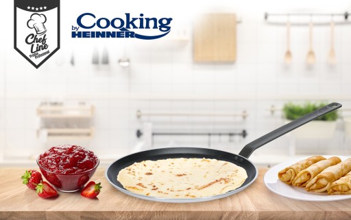 Tigaie profesionala pentru clatite, Cooking by Heinner, 30x2 cm, aluminiu presat