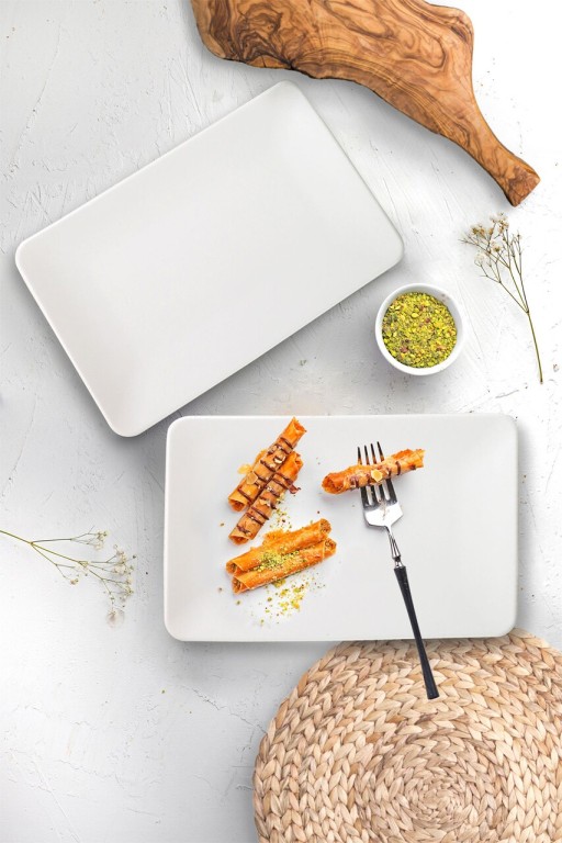 Set 2 platouri ST032202F022, Keramika, 31x21 cm, gresie