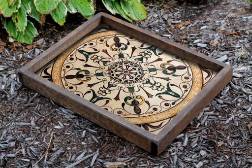 Tava pentru servire, TEP017, Lemn, Multicolor