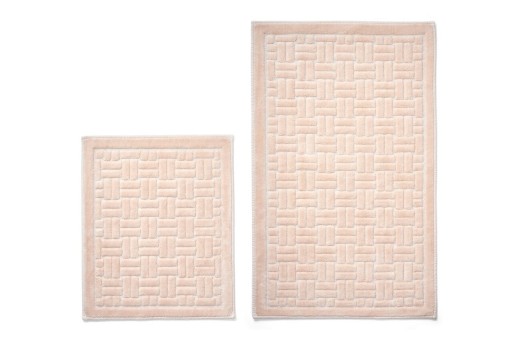 Set covorase de baie 2 piese, Alanur Home, COTTONKT000011, Bumbac, Roz pudra