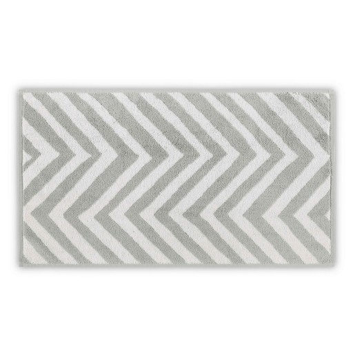 Prosop de baie, L&#039;appartement , Chevron Yarn Dyed, Bumbac, Gri deschis/Alb