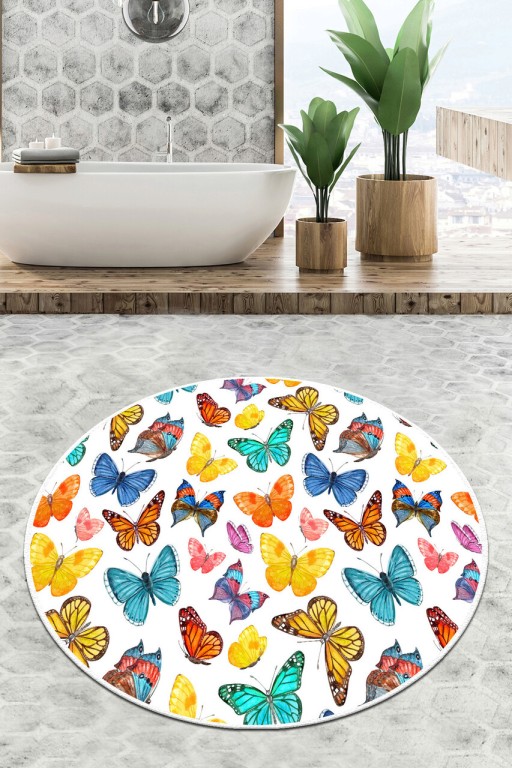 Covoras de baie, Chilai, Butterfly Valley Circle Djt 200, Poliester, Multicolor