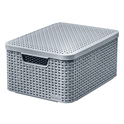 Cutie de depozitare gri din plastic cu capac 29x39x19 cm Style – Curver
