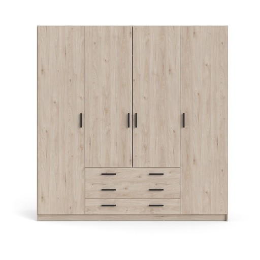 Șifonier în culoare naturală cu aspect de lemn de stejar 196x200 cm Sprint – Tvilum