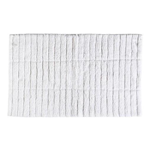 Covoraș din bumbac pentru baie Zone Tiles, 80 x 50 cm, alb