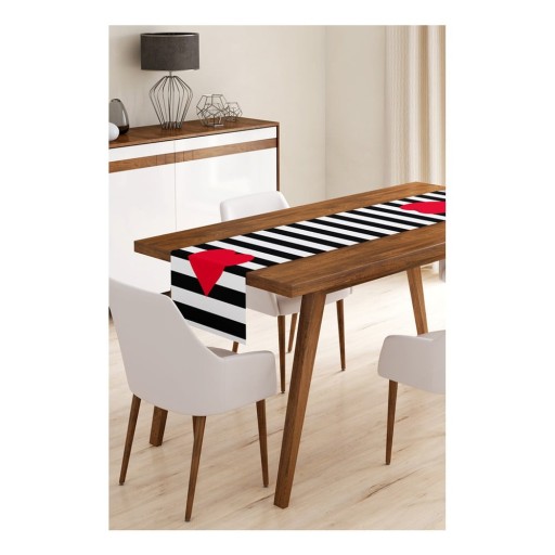 Napron de masă 45x140 cm Black Stripes – Minimalist Cushion Covers
