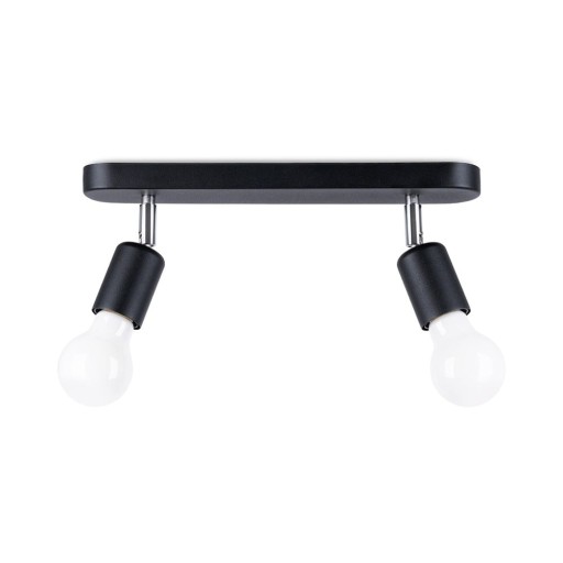 Plafonieră neagră din metal ø 6 cm Brando – Sollux