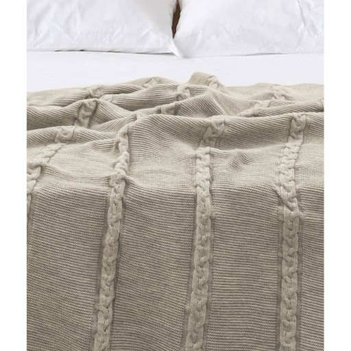 Cuvertură bej 150x200 cm Trenza – Oyo Concept