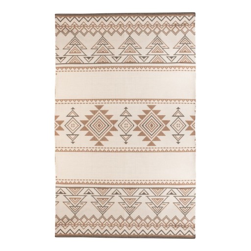 Covor reversibil pentru exterior din plastic reciclat Green Decore Afra, 90 x 150 cm, bej-maro