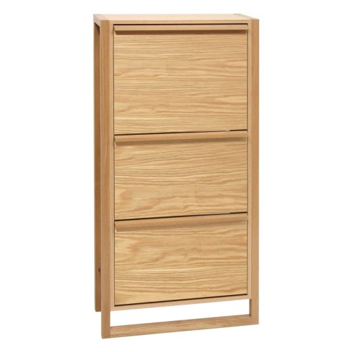 Pantofar în culoare naturală cu deschidere înclinată cu aspect de lemn de stejar NewEst – Woodman