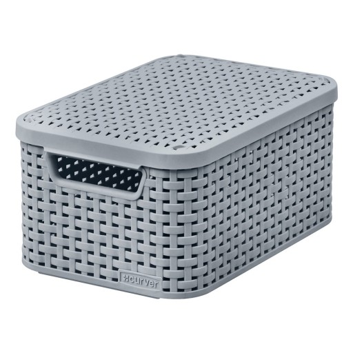 Cutie de depozitare gri din plastic cu capac 20x29x14 cm Style – Curver