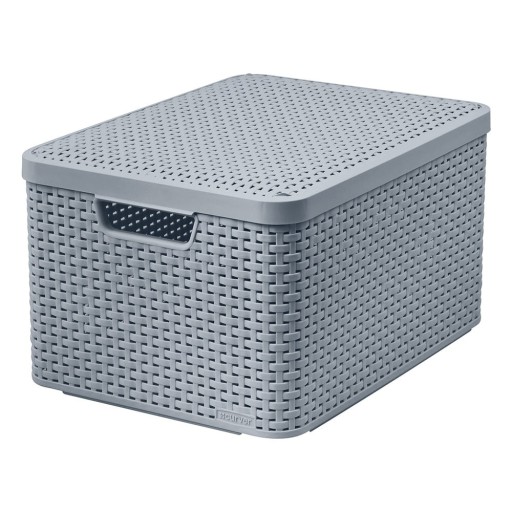 Cutie de depozitare gri din plastic cu capac 33x44,5x25 cm Style – Curver