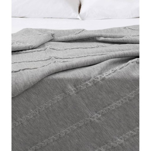 Cuvertură gri 200x220 cm Trenza – Oyo Concept