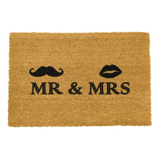 Covoraș de intrare din fibre de nucă de cocos 40x60 cm Mr and Mrs – Artsy Doormats