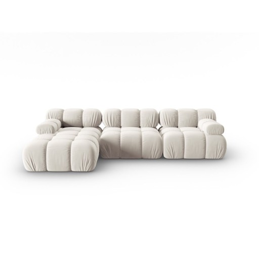 Colțar modular bej cu tapițerie din catifea (cu colț pe partea stângă ) Bellis – Micadoni