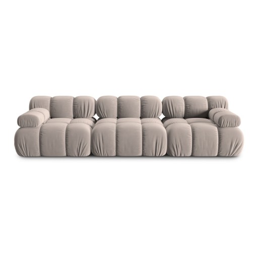 Canapea modulară maro deschis cu tapițerie din catifea 282 cm Bellis – Micadoni