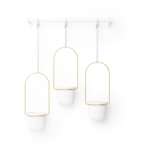 Ghivece decorative 3 buc. din plastic pentru ierburi aromatice/de agățat / de perete ø 7,5 cm Triflora – Umbra