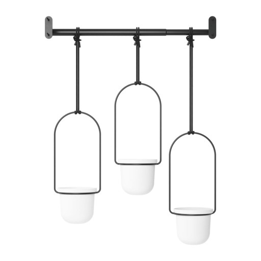Ghivece decorative 3 buc. din plastic pentru ierburi aromatice/de agățat / de perete ø 7,5 cm Triflora – Umbra