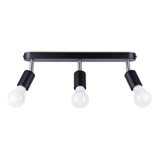 Plafonieră neagră din metal ø 6 cm Brando – Sollux