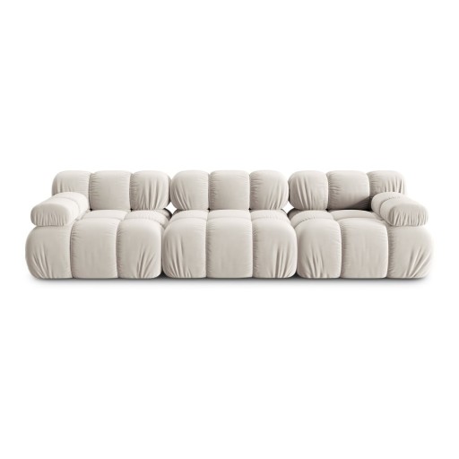 Canapea modulară bej cu tapițerie din catifea 282 cm Bellis – Micadoni