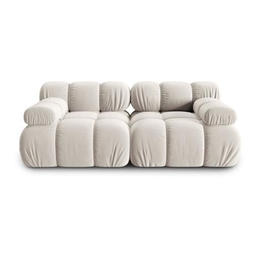 Canapea modulară bej cu tapițerie din catifea 188 cm Bellis – Micadoni