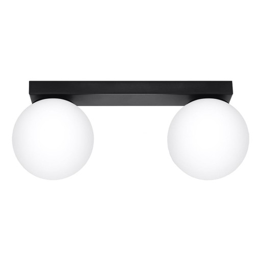 Plafonieră neagră cu abajur din sticlă ø 12 cm Umerta – Nice Lamps