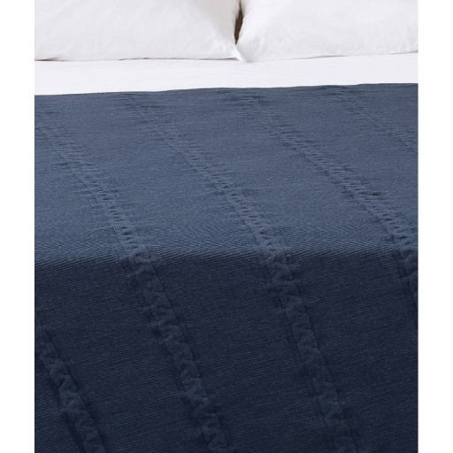 Cuvertură albastru-închis 200x220 cm Trenza – Oyo Concept