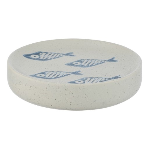 Săpunieră ceramică Wenko Aquamarin, albastru - alb