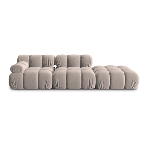 Canapea modulară maro deschis cu tapițerie din catifea 282 cm Bellis – Micadoni
