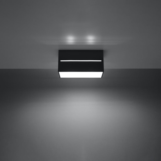 Plafonieră neagră cu abajur din metal 10x20 cm Lorum – Nice Lamps