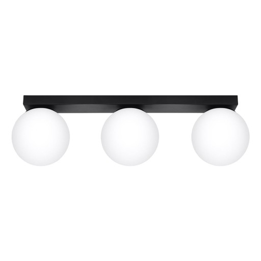 Plafonieră neagră cu abajur din sticlă ø 12 cm Umerta – Nice Lamps