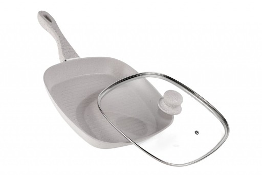 Tigaie grill + capac Mozaik, Cooking by Heinner, 28 x 4 cm, aluminiu, bej