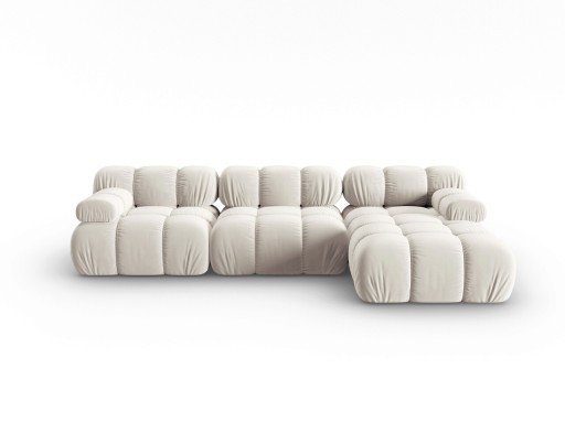 Coltar modular dreapta 4 locuri, Bellis, Micadoni Home, BL, 285x157x63 cm, catifea, bej deschis