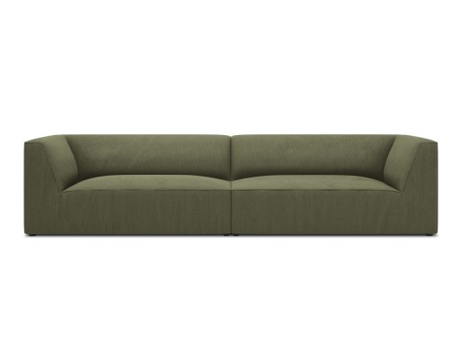 Canapea 4 locuri, Ruby, Micadoni Home, BL, 302x93x69 cm, velur, verde