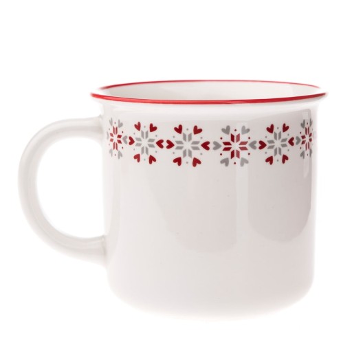 Cană albă din porțelan 380 ml cu model de Crăciun – Dakls
