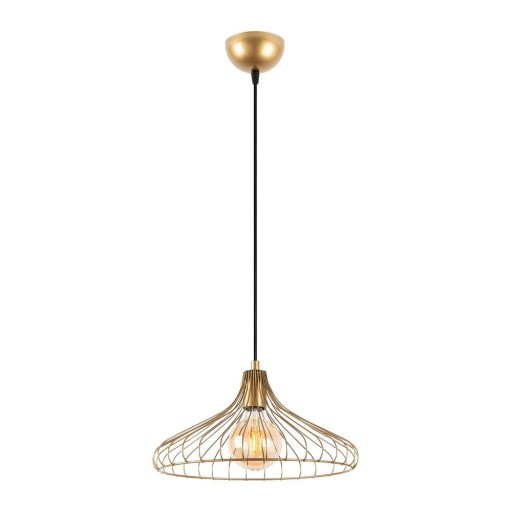 Lustră aurie cu abajur din metal ø 36 cm Depay – Opviq lights
