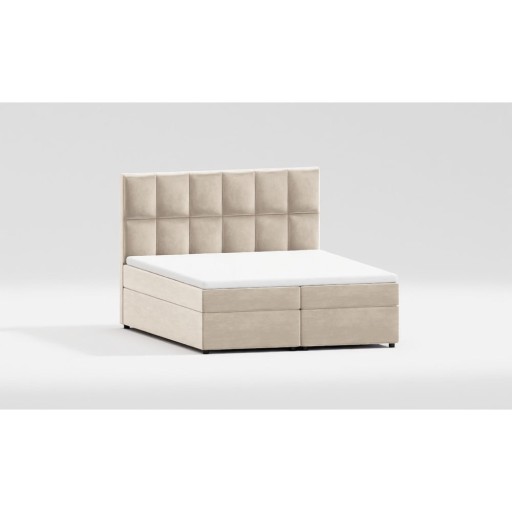 Pat boxspring bej cu spațiu de depozitare 200x200 cm Flip – Ropez