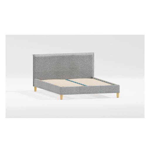 Pat matrimonial bej tapițat cu somieră 200x200 cm Tina – Ropez