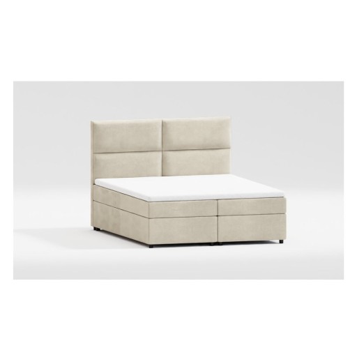 Pat boxspring bej cu spațiu de depozitare 160x200 cm Rico – Ropez