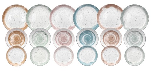 Serviciu de masa 18 piese Madison Sienna, Tognana Porcellane, portelan, multicolor